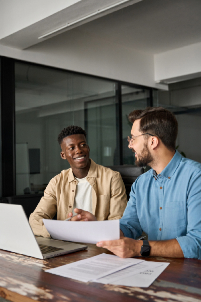 Young man financial planning