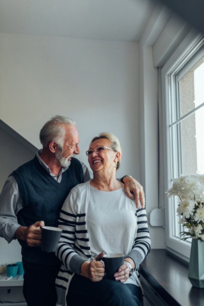 Loving older couple