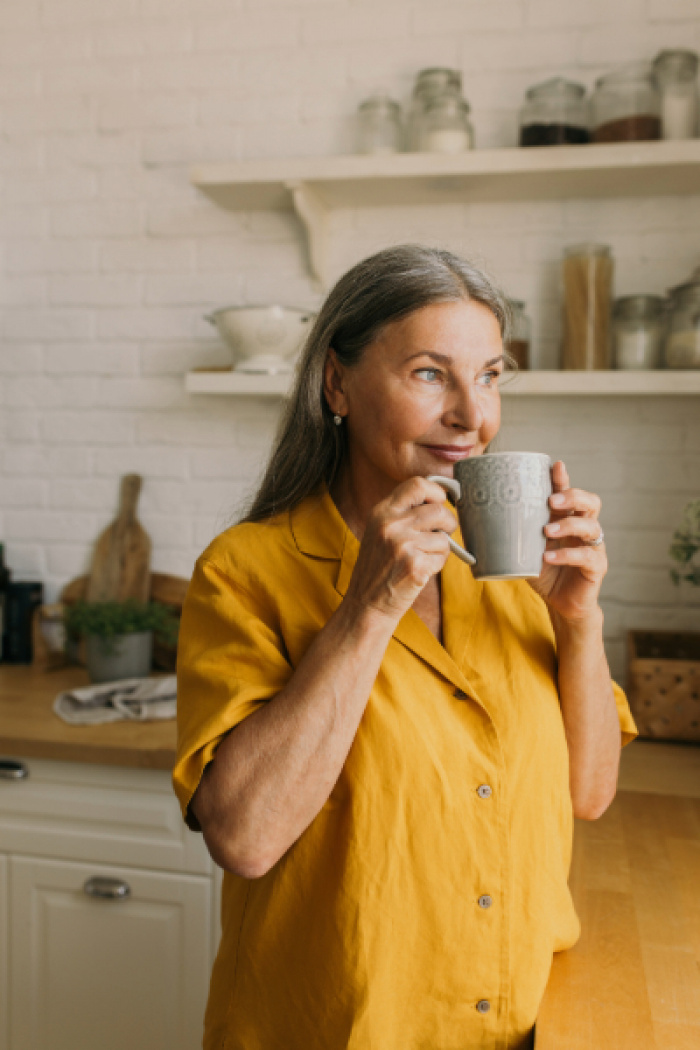 Woman drinking coffee
