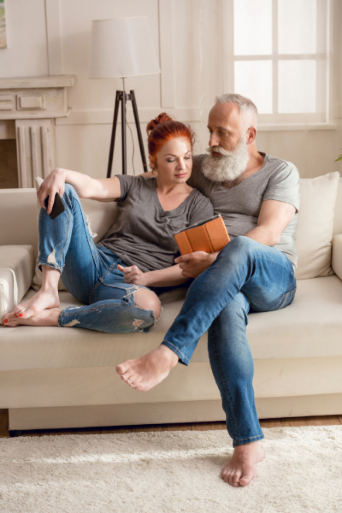 Couple relaxing on the couch