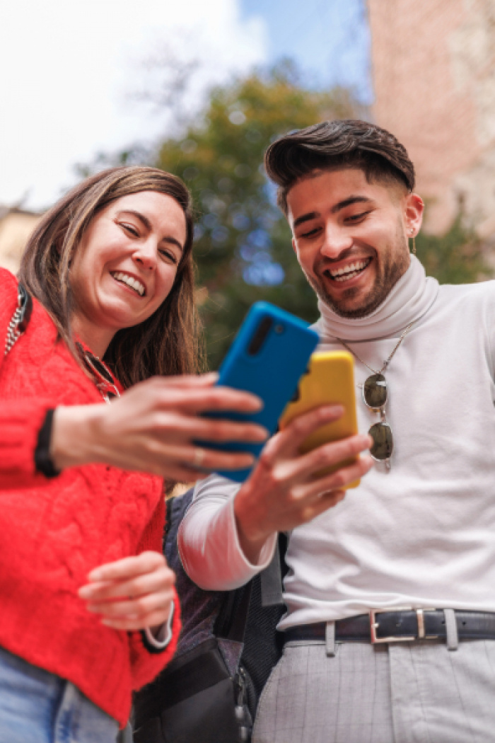 Two people using Digital Banking