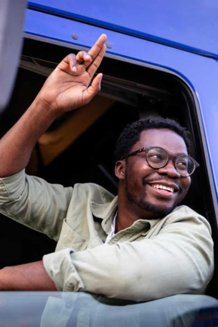 Man in car