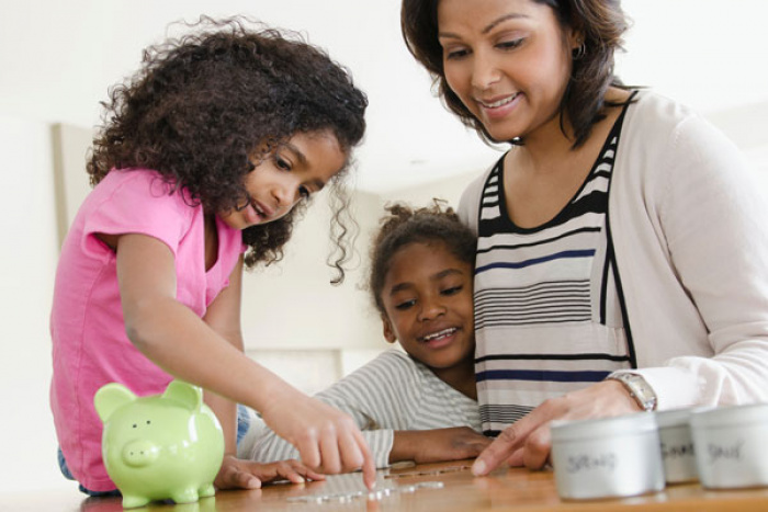 Family working together on their financial goals.