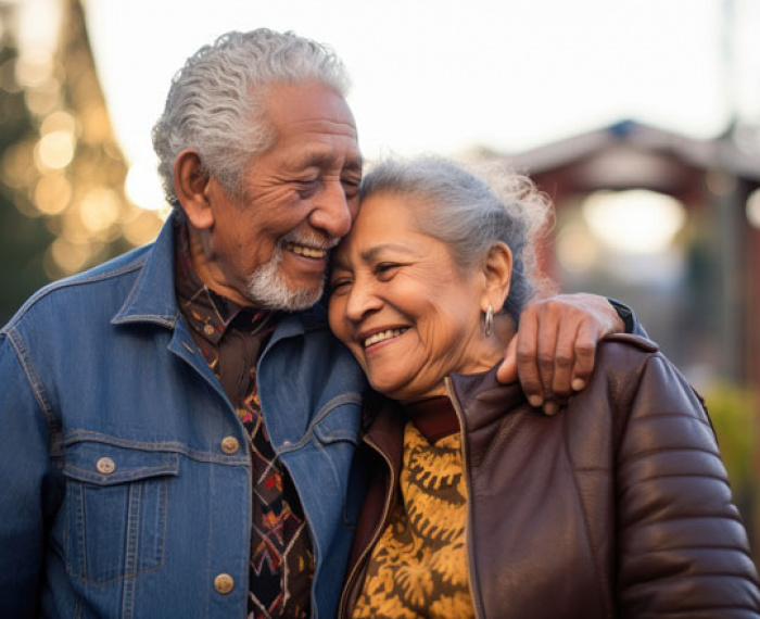 Retired couple looking forward to the future.