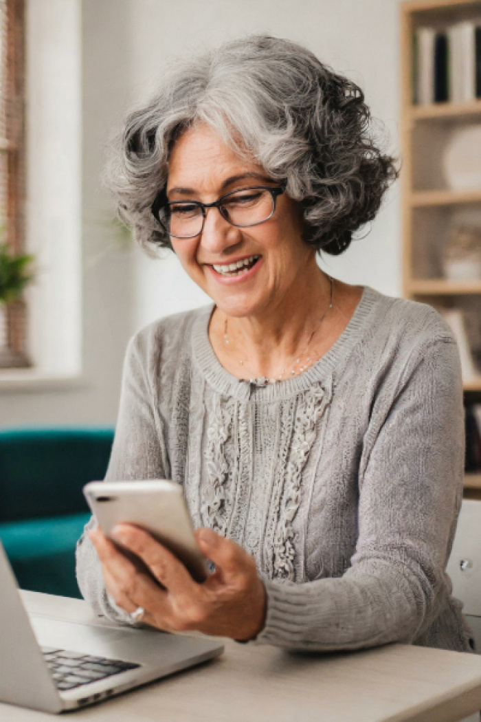 Older woman planning for retirement