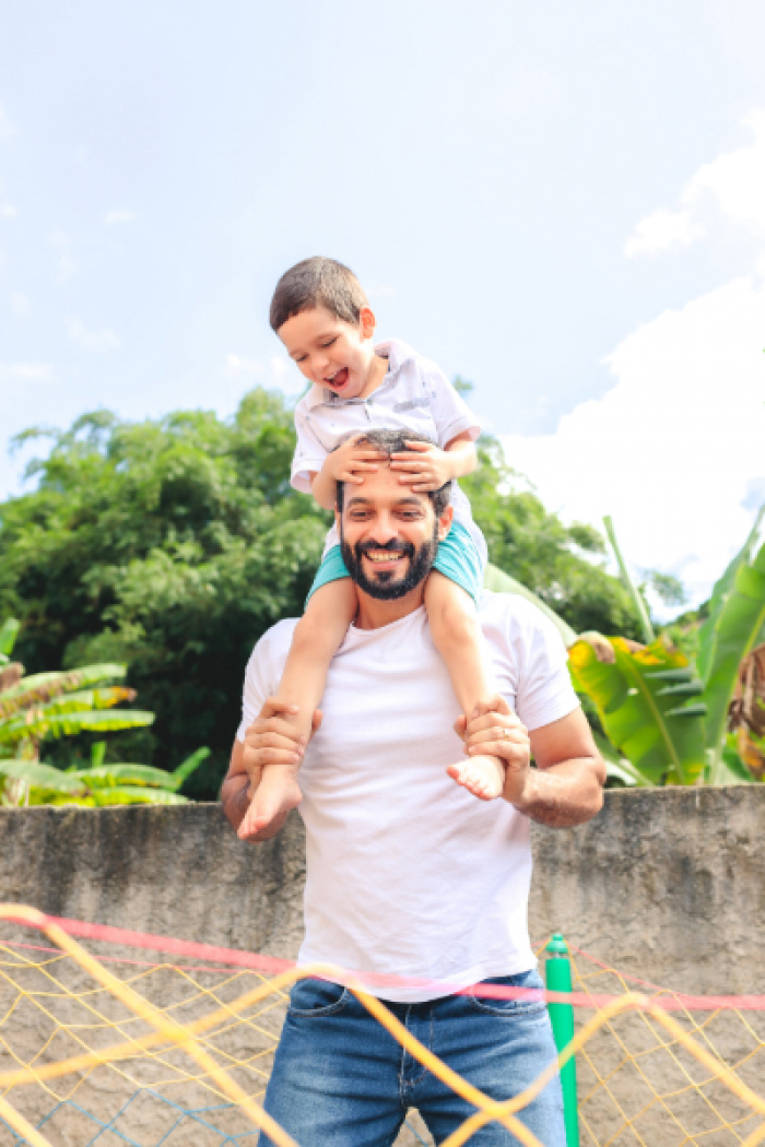 Father playing with son