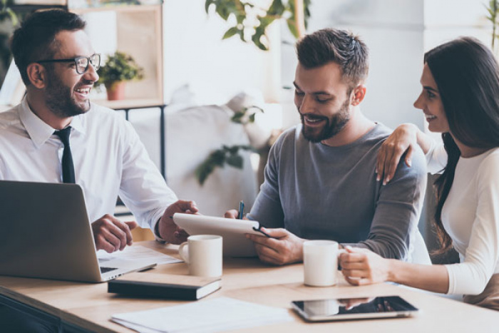 Couple reviewing their new mortgage rate