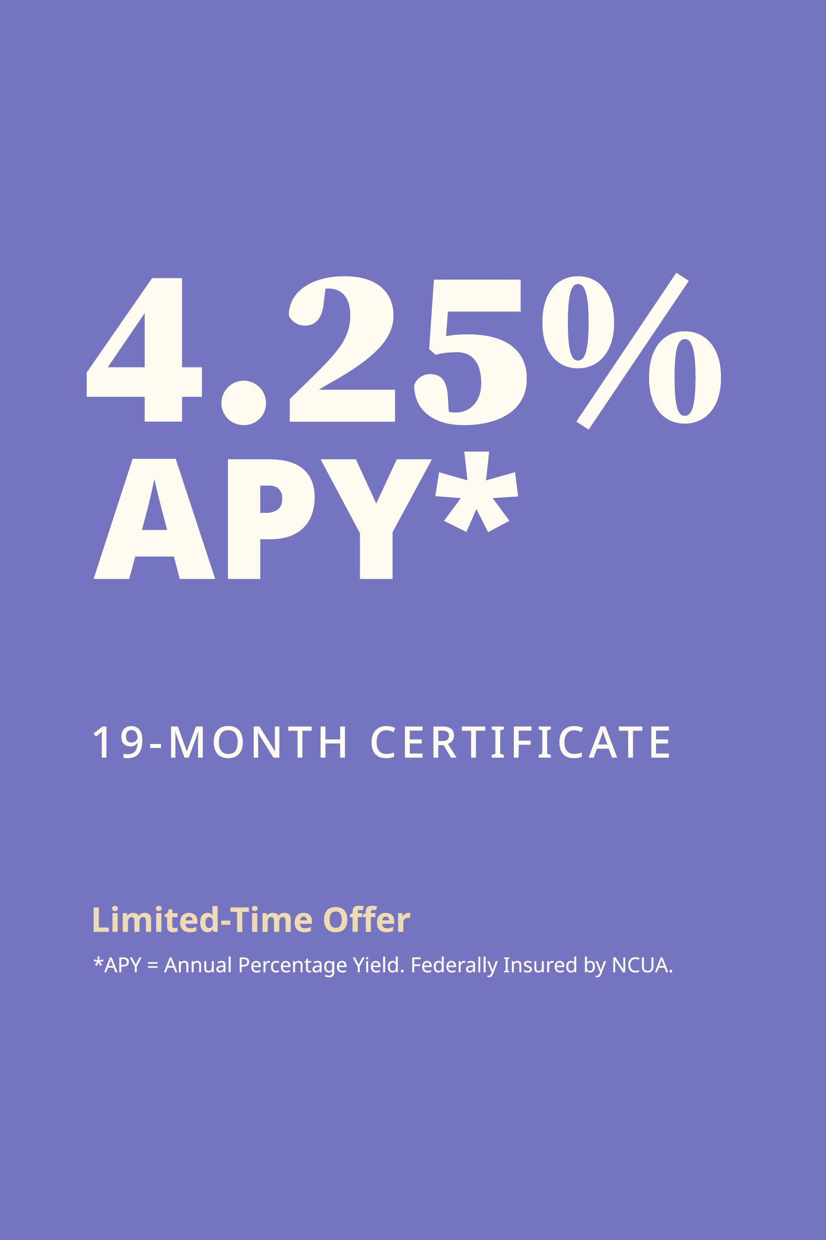 Certificate Deposit rate 4.25%