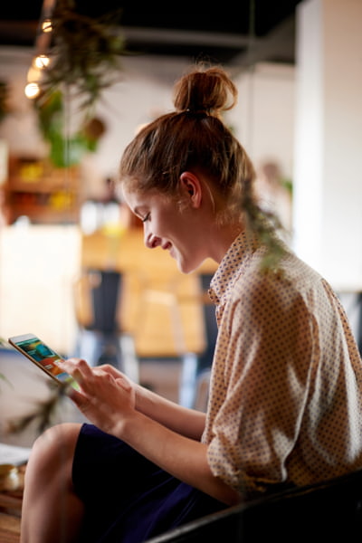 Young woman on her phone