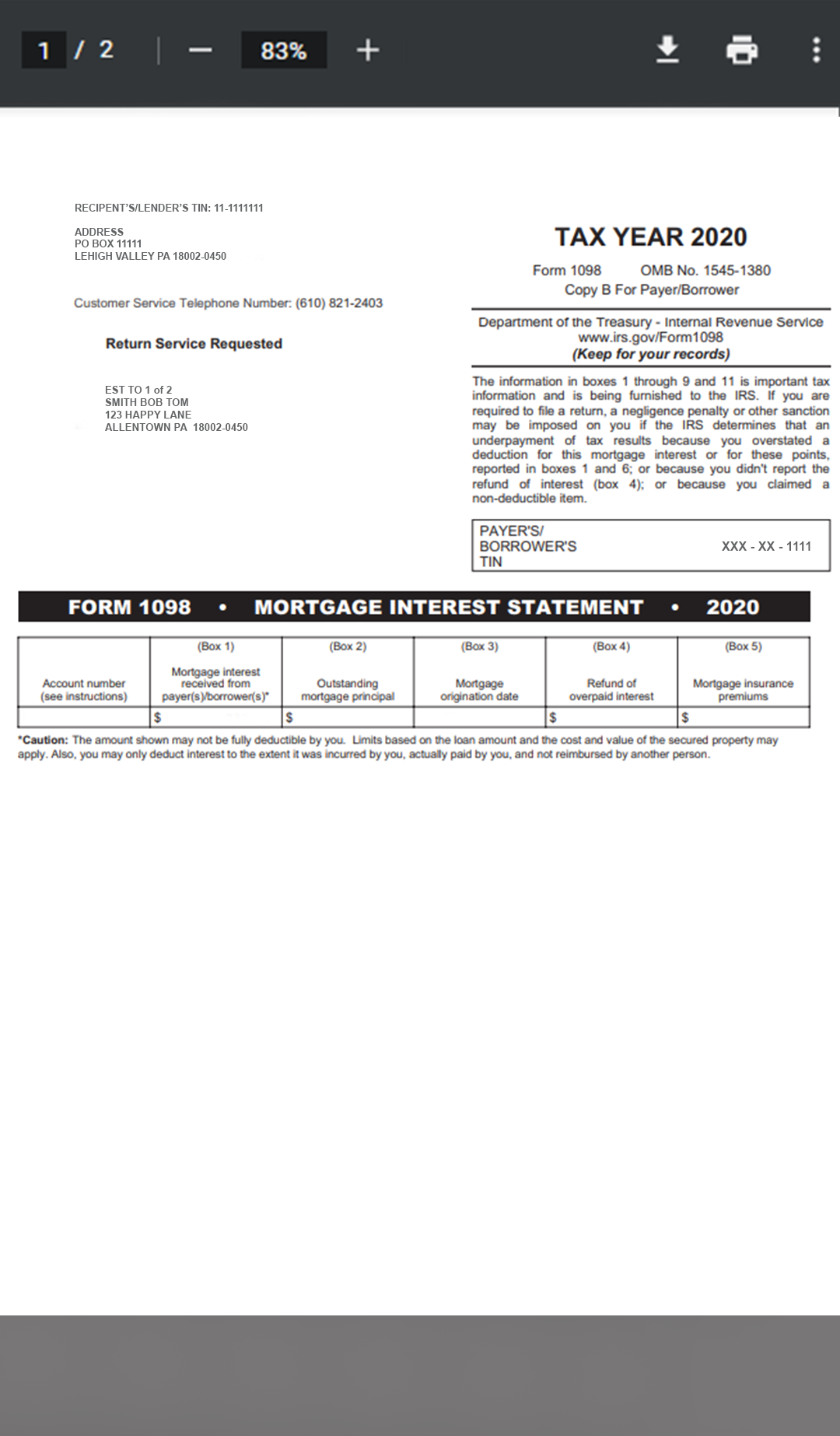 Accessing your tax statement: Step 4