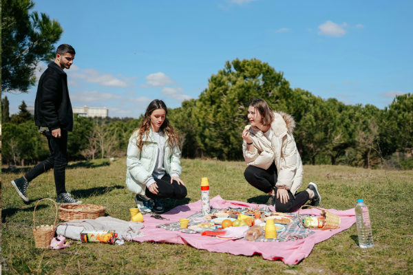 Friends having a picnic