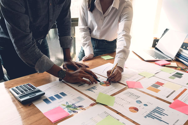 Small business owners planning their company's future