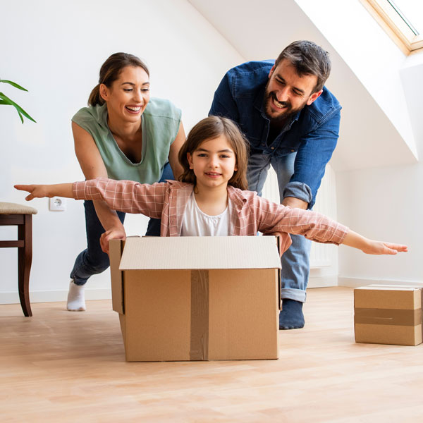 Family in the process of moving.