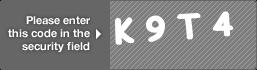 captcha code for visual authentication  letter K number 9 letter T number 4